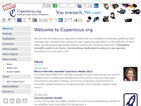 'copernicus.org' screenshot