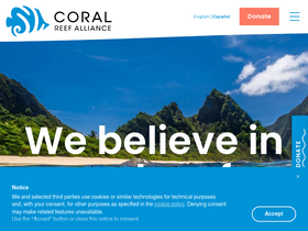 'coral.org' screenshot