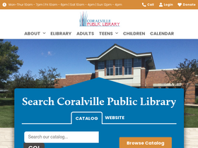 'coralvillepubliclibrary.org' screenshot