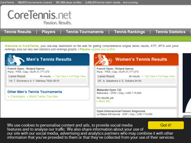 'coretennis.net' screenshot