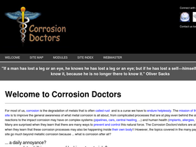 'corrosion-doctors.org' screenshot