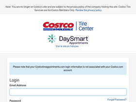 'costcotireappointments.com' screenshot