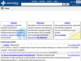 'cplusplus.com' screenshot