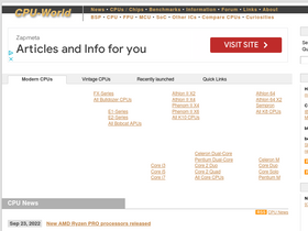 'cpu-world.com' screenshot