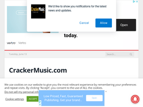 'crackermusic.com' screenshot