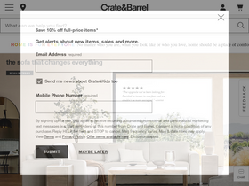 'crateandbarrel.com' screenshot