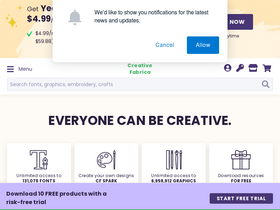 'creativefabrica.com' screenshot