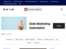 'cricketaddictor.com' screenshot