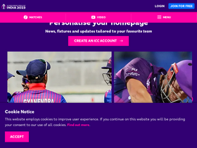'cricketworldcup.com' screenshot