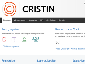 'cristin.no' screenshot