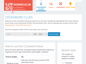 'crosswordclues.com' screenshot