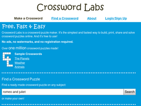 'crosswordlabs.com' screenshot