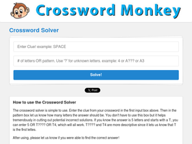 'crosswordmonkey.com' screenshot