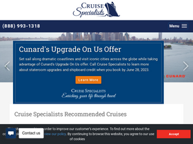 'cruisespecialists.com' screenshot