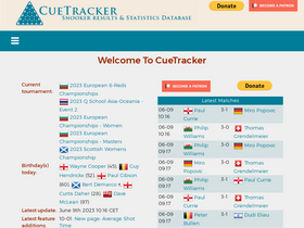 'cuetracker.net' screenshot