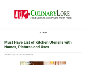 'culinarylore.com' screenshot