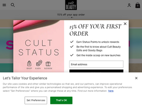 'cultbeauty.co.uk' screenshot