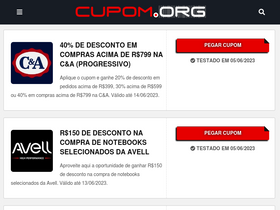'cupom.org' screenshot