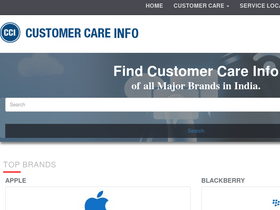 'customercareinfo.in' screenshot