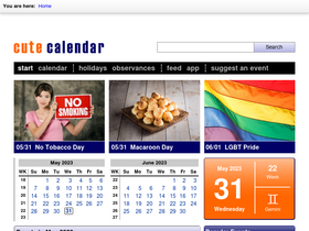 'cute-calendar.com' screenshot