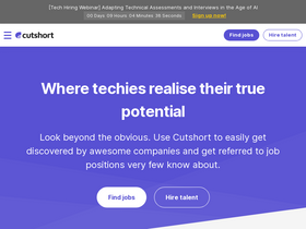'cutshort.io' screenshot