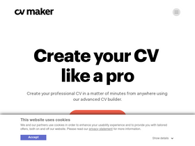 'cvmaker.uk' screenshot