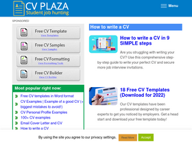 'cvplaza.com' screenshot