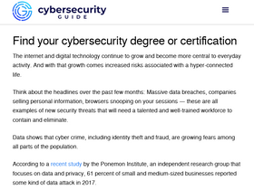 'cybersecurityguide.org' screenshot