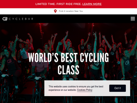 'cyclebar.com' screenshot