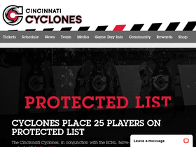 'cycloneshockey.com' screenshot