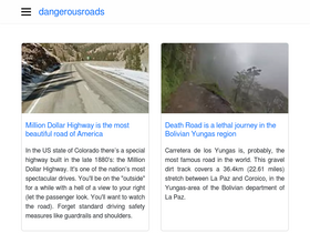 'dangerousroads.org' screenshot