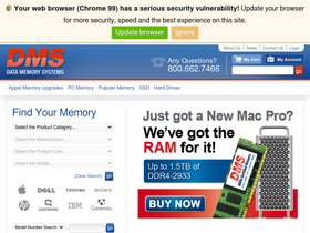 'datamemorysystems.com' screenshot