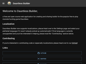 'dauntless-builder.com' screenshot