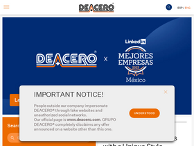 'deacero.com' screenshot