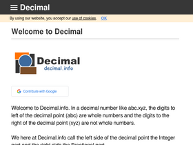 'decimal.info' screenshot