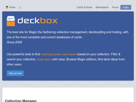 'deckbox.org' screenshot