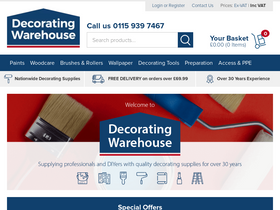 'decoratingwarehouse.co.uk' screenshot