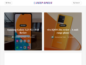'deepspecs.com' screenshot