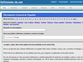 'definiciones-de.com' screenshot