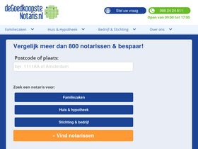 'degoedkoopstenotaris.nl' screenshot