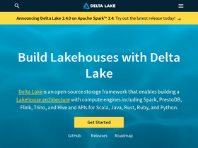 'delta.io' screenshot