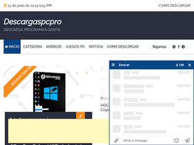 'descargaspcpro.net' screenshot