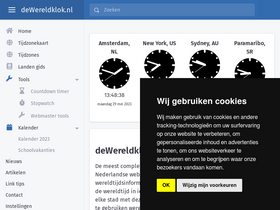 'dewereldklok.nl' screenshot