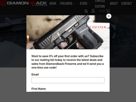 'diamondbackfirearms.com' screenshot
