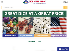 'dicegamedepot.com' screenshot
