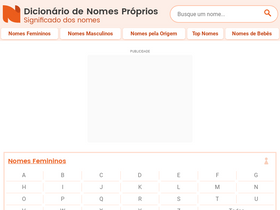 'dicionariodenomesproprios.com.br' screenshot