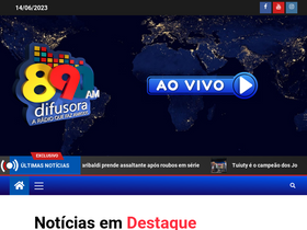 'difusora890.com.br' screenshot