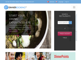 'dinnerbooking.com' screenshot