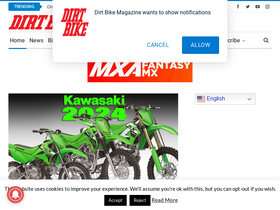 'dirtbikemagazine.com' screenshot