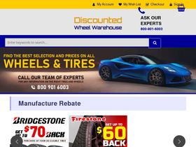 'discountedwheelwarehouse.com' screenshot